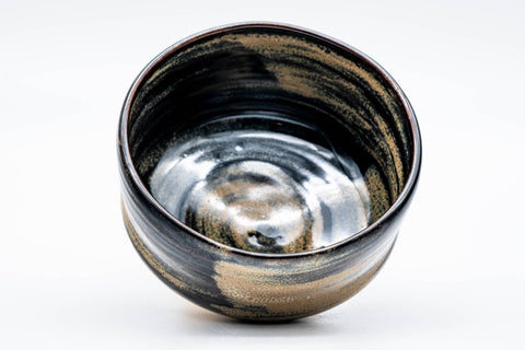 Japanese Matcha Bowl - Black Brown Glazed Wabi-Sabi Chawan - 150ml