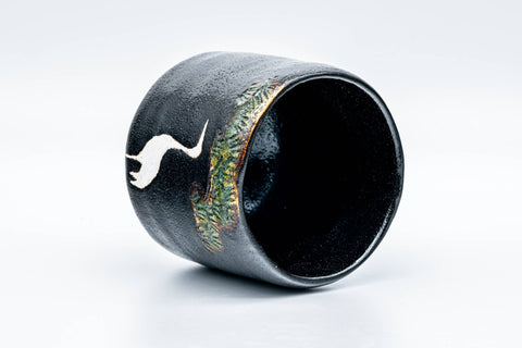 Japanese Matcha Bowl - 桂窯 Katsura Kiln - Egret Kuroraku Raku-yaki Winter Chawan - 500ml