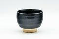 Japanese Teacup - Tenmoku Glazed Guinomi - 75ml - front view of the tenmoku glaze