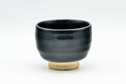 Japanese Teacup - Tenmoku Glazed Guinomi - 75ml - front view of the tenmoku glaze