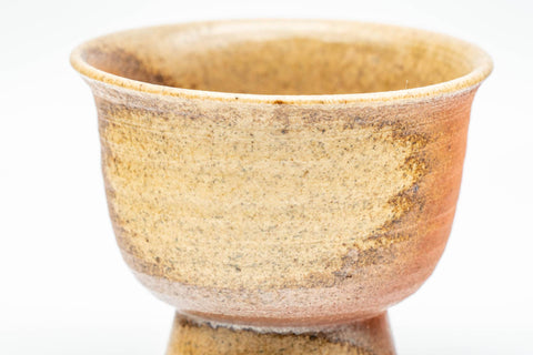 Tezumi — Japanese Teacup - Ash Glazed Shigaraki-yaki Yunomi - 60ml — tipped to show the interior