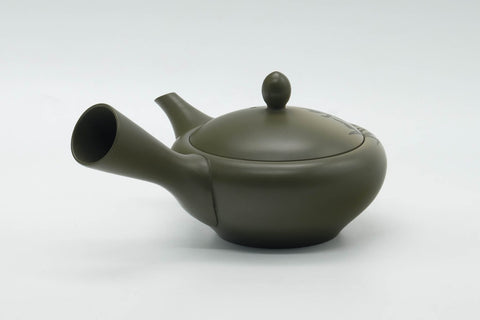 Japanese Kyusu - 高資窯 Takasuke Kiln - Floral Green Ryokudei Tokoname Teapot - 200ml