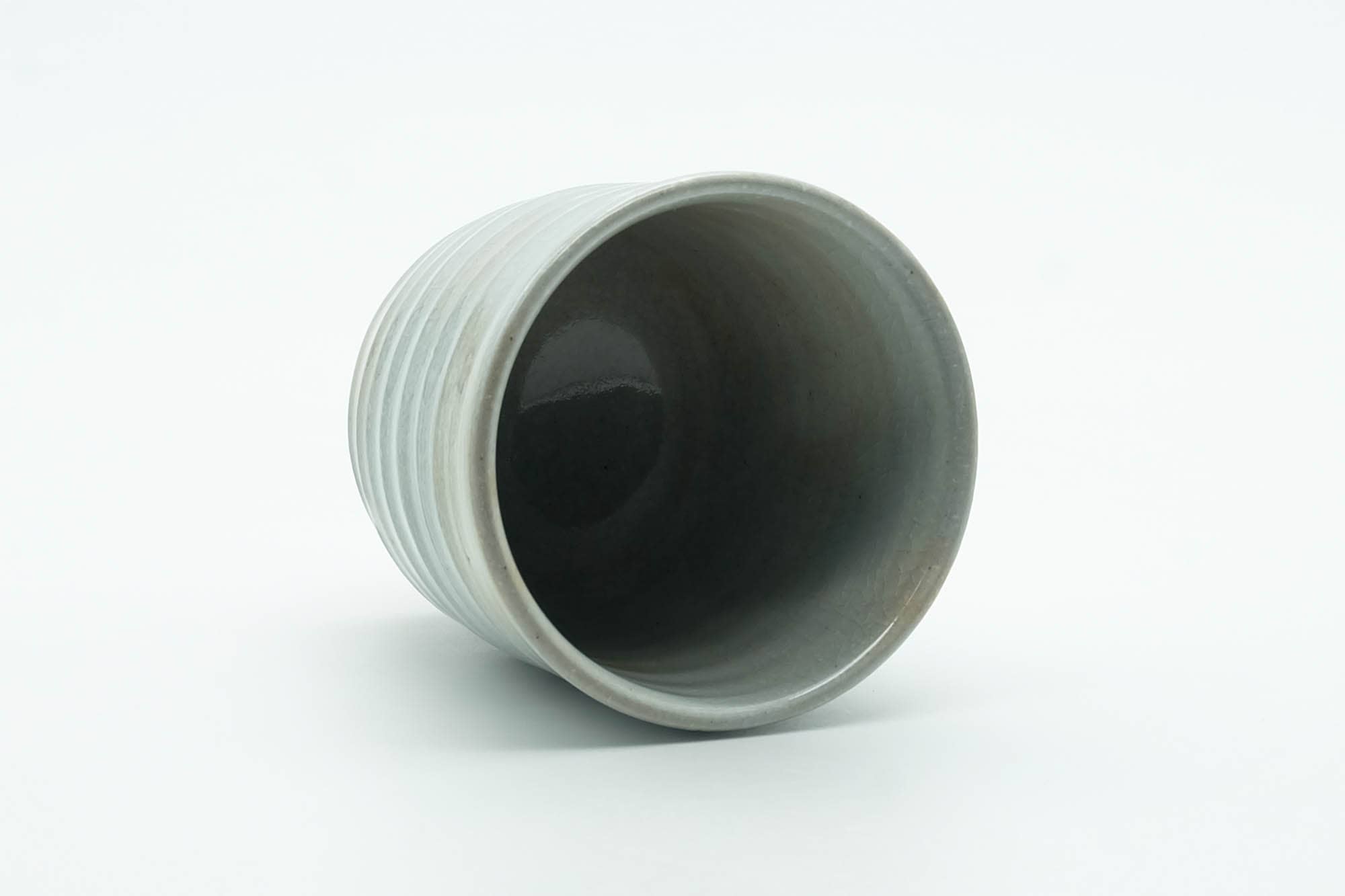 Japanese Teacup - Grey Glazed Spiraling Yunomi - 120ml