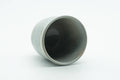 Tezumi — Japanese Teacup - Grey Glazed Spiraling Yunomi - 120ml — three-quarter view