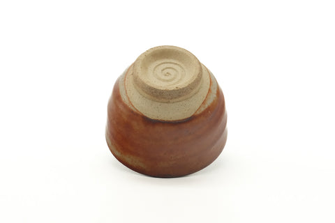 Tezumi — Japanese Teacup - Orange Shino Glazed Yunomi - 75ml — top-down view of the interior