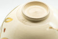 Japanese Matcha Bowl - Floral Geometric Gold Kyo-yaki Chawan - 300ml - underside showing the foot ring