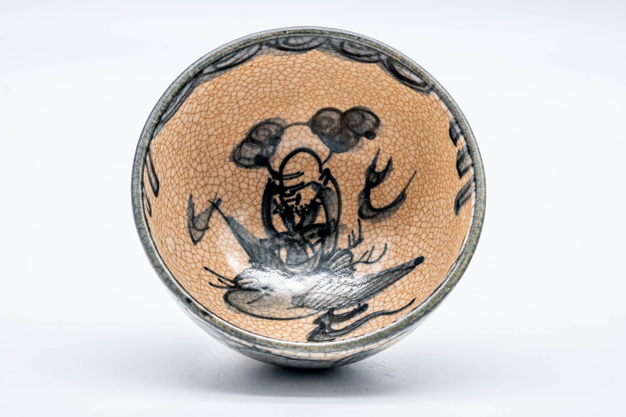 Japanese Matcha Bowl - Kyo-yaki Sometsuke Seven Sages Chawan Edo-era Aoki Mokubei (1767-1833) - 250ml