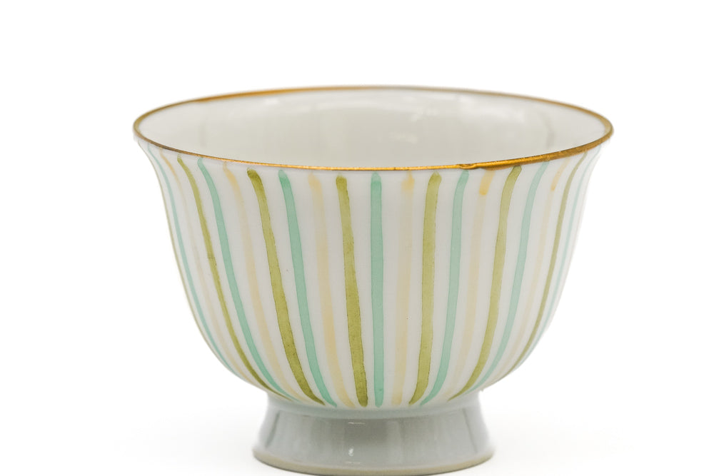 Japanese Teacup - 倉元 真佐夫 Kuramoto Masao - Striped Tokusa Senchawan - 40ml