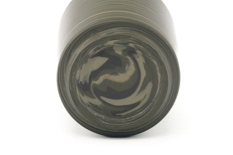 Tezumi — Japanese Teacup - Green Nerikomi White Inner Glazed Yunomi - 300ml — inverted showing the foot ring
