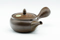 Japanese Kyusu - Hida Tosen Nerikomi Tokoname-yaki Teapot - 230ml - view from above showing the side handle