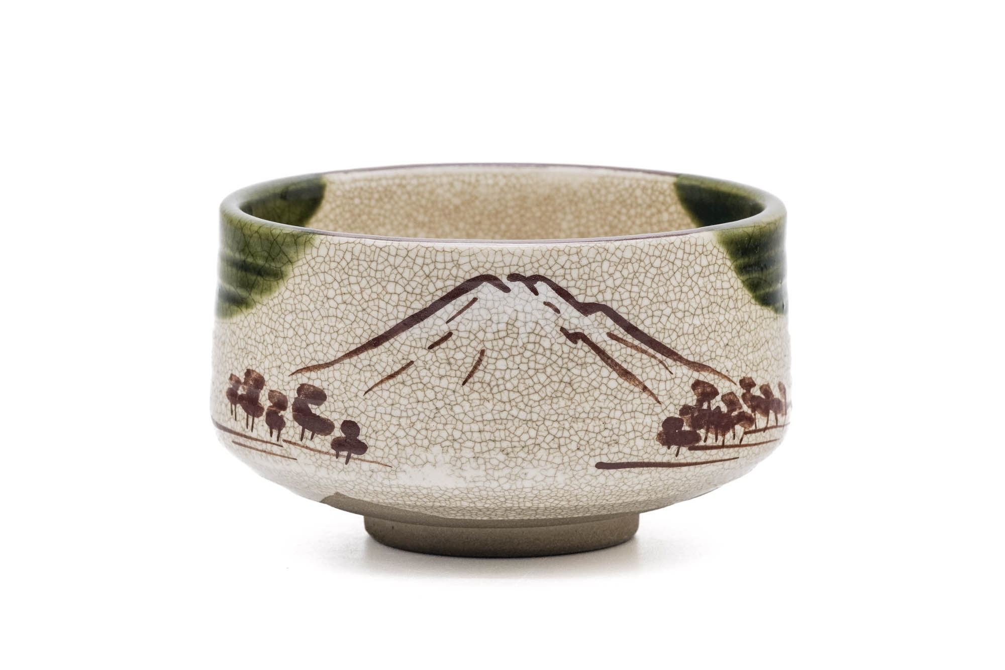 Japanese Matcha Bowl - Mount Fuji Ao-Oribe Chawan - 350ml