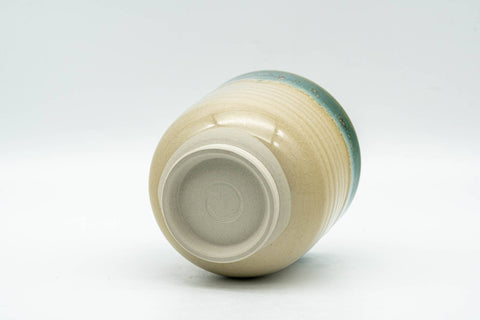 Japanese Teacup - Beige Speckled Teal Agano-yaki Yunomi - 150ml - Tezumi