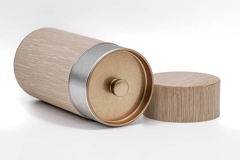 Oak Wood Veneer Tea Canister - 200g