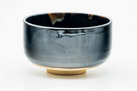 Japanese Matcha Bowl - Brown Beige Drip-Glazed Hantsutsu-gata Chawan - 250ml