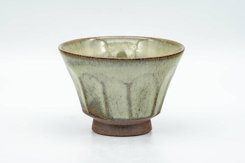Tezumi — Japanese Teacup - Milky Sage Drip-Glazed Yunomi - 110ml — front view from another angle