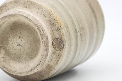 Japanese Teacup - Grey Weathered Hagi-yaki Spiraling Yunomi - 140ml
