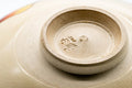 Tezumi — Japanese Matcha Bowl - Red Pepper Kyo-yaki Summer Chawan - 150ml — closeup of the foot
