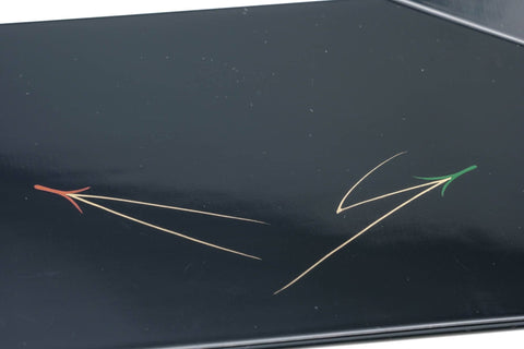 Japanese Meimeizara - Set of 3 Black Lacquer Sharing Plates