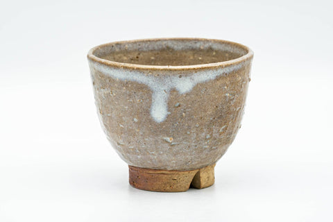 Japanese Teacups - Set of 4 Beige Drip-Glazed Hagi-yaki Yunomi- 120ml