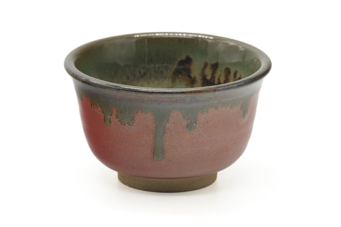 Japanese Teacup - Red Brown Drip-Glazed Agano-yaki Yunomi - 120ml