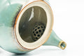 Tezumi — Japanese Kyusu - Green Teal Ceramic Debeso Teapot - 200ml — side profile showing the spout and handle