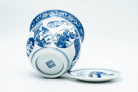 Japanese Mizusashi - Blue Gourd Arita-yaki Fresh Water Container - 1000ml