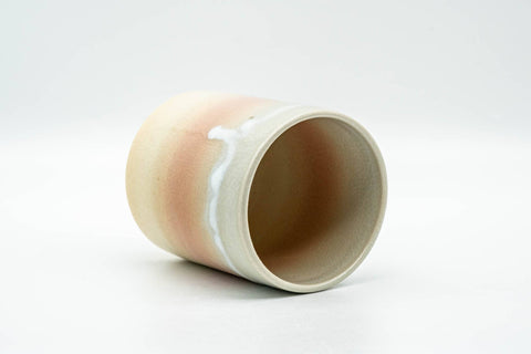 Japanese Teacup - Large Beige Pink and White Drip-Glazed Hagi-yaki Yunomi - 200ml - Tezumi