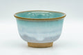 Tezumi — Japanese Teacups - Pair of Green Drip-Glazed Agano-yaki Yunomi - 100ml — top-down view of the interior
