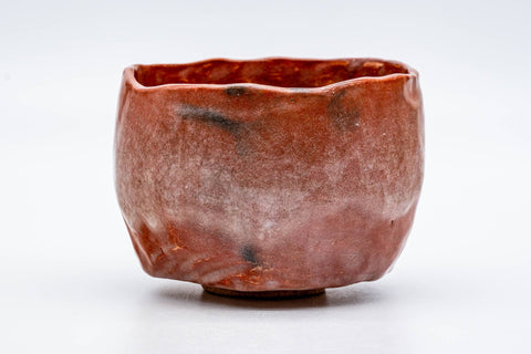 Japanese Matcha Bowl - 佐々木昭楽 Sasaki Shoraku - Undulating Red Aka-Raku Chawan - 400ml