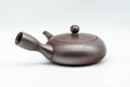 Tezumi — Japanese Kyusu - Flat Hira-gata Banko-yaki Debeso Teapot - 160ml — side view showing the spout