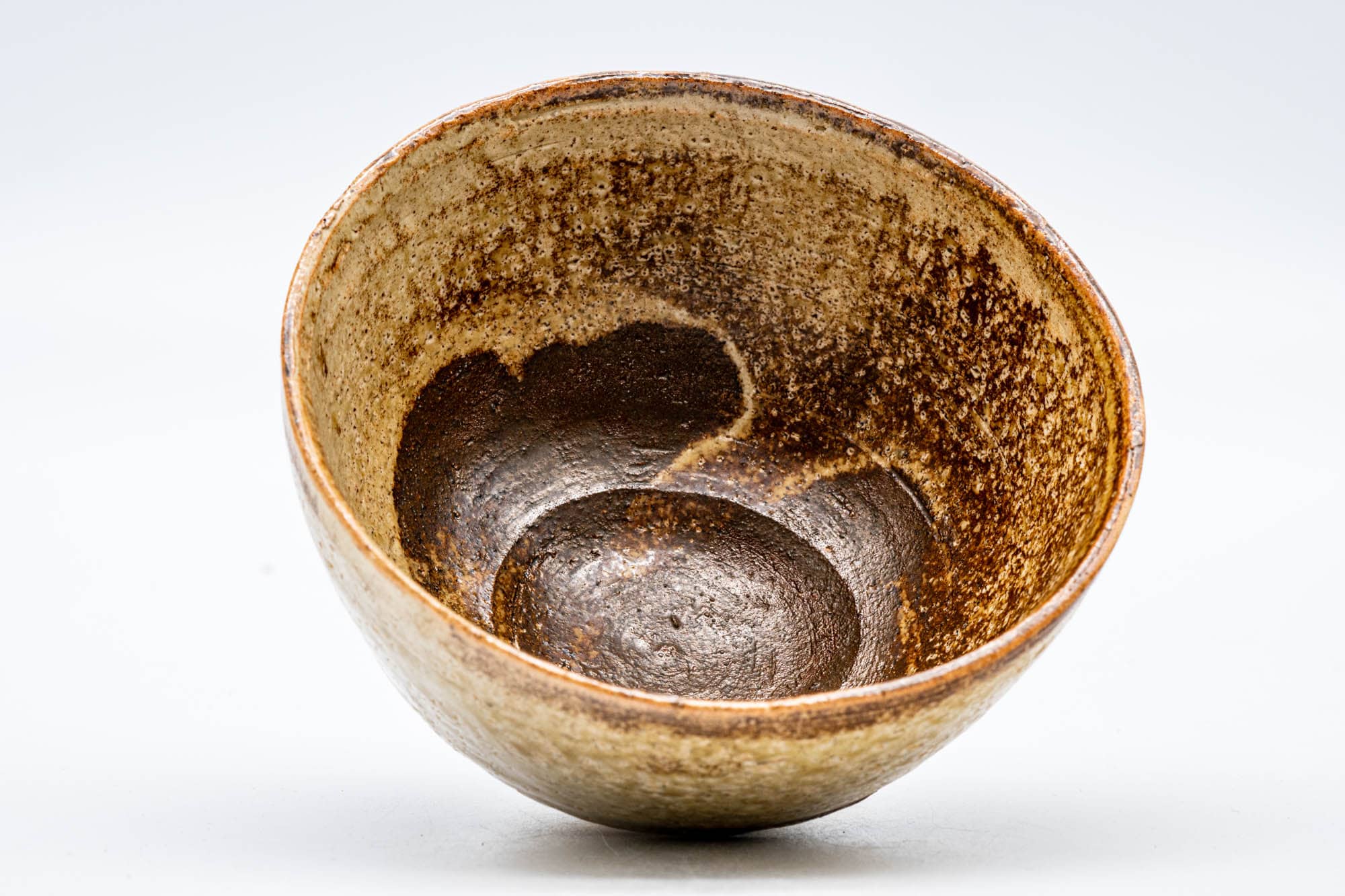 Japanese Matcha Bowl - Earthy Yellow Brown Chawan - 200ml