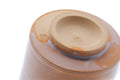 Tezumi — Japanese Teacup - Pink White Glazed Hagi-yaki Yunomi - 220ml — inverted showing the foot ring
