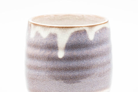 Japanese Teacup - Purple White Drip-Glazed Hagi-yaki Yunomi - 150ml - Tezumi