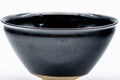 Tezumi — Japanese Matcha Bowl - Jet Black Glazed Tenmoku-gata Kyo-yaki Chawan - 150ml — three-quarter view