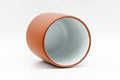 Japanese Teacup - Red Shudei White Inner-Glazed Tokoname-yaki Yunomi 150ml - angled view showing the white glazed interior