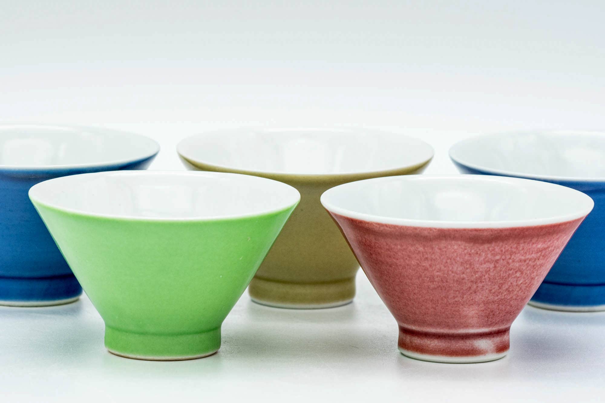Japanese Tea Set - 朝日焼 Asahi-yaki - Houhin Teapot with 5 Yunomi Teacups