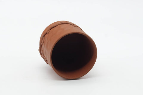 Tezumi — Japanese Teacup - Red Floral Nihonmatsu Banko-yaki Yunomi - 130ml — three-quarter view