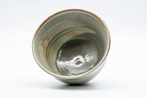 Japanese Matcha Bowl - 五島哲 Satoshi Goto - Grey White Hakeme Gohonte Echizen-yaki Chawan - 250ml