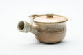 Japanese Kyusu - Weathered Beige Glazed Hagi-yaki Ceramic Filter Teapot - 240ml - side profile with the spout to the left