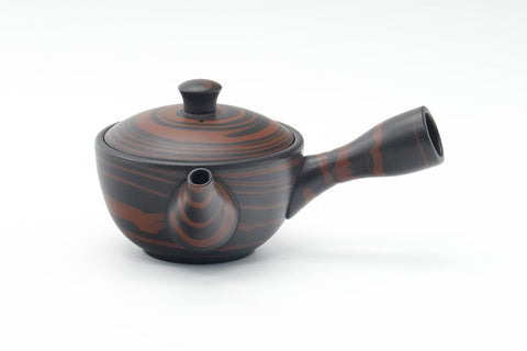 Japanese Kyusu - Black Red Nerikomi Tokoname Teapot - 170ml