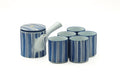 Tezumi — Japanese Tea Set - Blue White Arita Porcelain Kyusu Teapot with 5 Yunomi Teacups — the full set arranged together