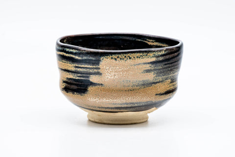 Japanese Matcha Bowl - Black Brown Glazed Wabi-Sabi Chawan - 150ml