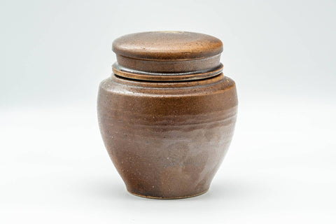 Japanese Canister - 茶壺 Brown Ash-Glazed Shigaraki-yaki Tea Canister - 400ml - Tezumi
