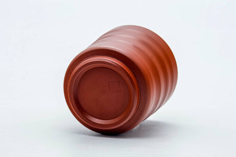 Tezumi — Japanese Teacup - Spiraling Red Shudei Tokoname-yaki Yunomi - 100ml — top-down view of the interior