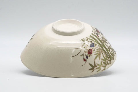 Tezumi — Japanese Matcha Bowl - Bamboo Decorated Kyo-yaki Summer Chawan - 150ml — top-down view of the interior