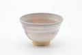 Tezumi — Japanese Matcha Bowl - Beige Pink White Hakeme Glazed Kyo-yaki Chawan - 250ml — front view