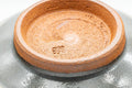 Tezumi — Japanese Matcha Bowl - Grey White Chrysanthemum Kiyomizu-yaki Chawan - 200ml — inverted showing the foot ring