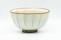 Tezumi — Japanese Matcha Bowl - Milky White Glazed Faceted Chawan - 250ml — front view