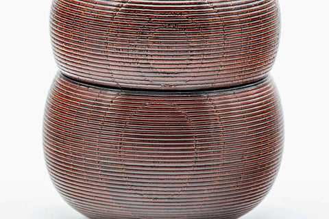 Japanese Usuchaki - Gourd Textured Wood Urushi Lacquer Matcha Tea Caddy - 90ml