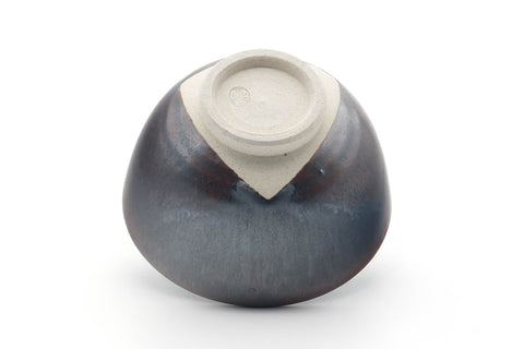 Tezumi — Japanese Matcha Bowl - Brown Glossy Glazed Wan-nari Chawan - 350ml — top-down view of the interior